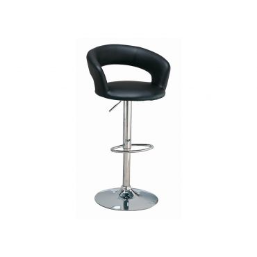 Dovna Black Leather Bar Stool