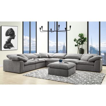 Dreamer Grey Linen Modular Sectional Set