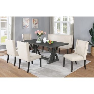 Duran Transitional Style Dining Table Set