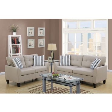 Egerton Beige Linen 2-Piece Sofa Set