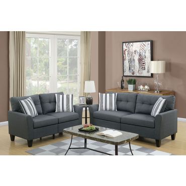 Egerton Grey Linen 2-Piece Sofa Set