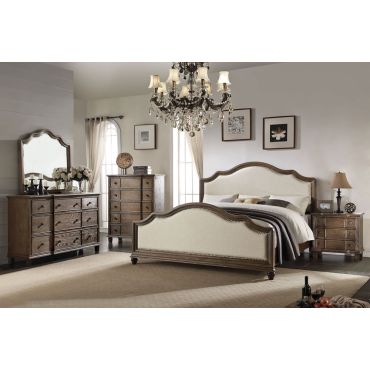 Elberte Rustic Oak Finish Bed Collection