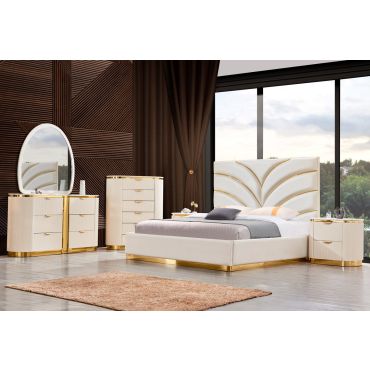 Eldora Modern Bedroom Set With Gold Accents