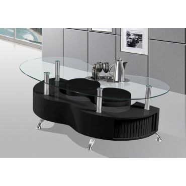 Elhan Black Coffee Table With Stools