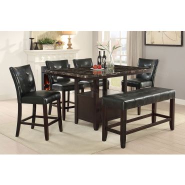 Elivia Counter Height Table Set,Elivia Counter Height Table With Silver Chairs