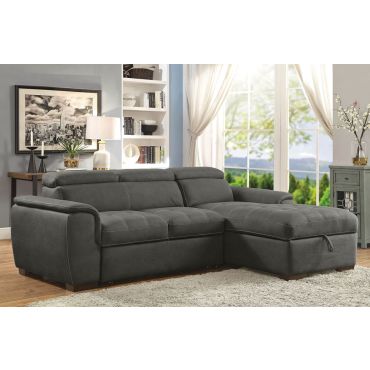 Emerald Graphite Fabric Sectional Sleeper