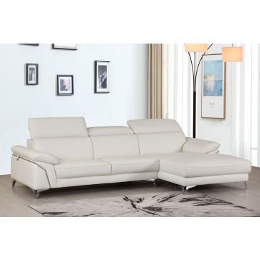 Emiliano White Leather Sectional