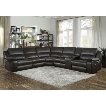 Emilio Dark Brown Power Recliner Sectional