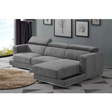 Empress Grey Fabric Modern Sectional