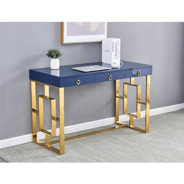 Enigma Navy Office Desk With Gold Base