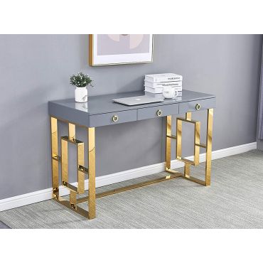 Enigma Grey Office Desk Gold Base