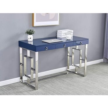 Enigma Navy Office Desk With Chrome Base