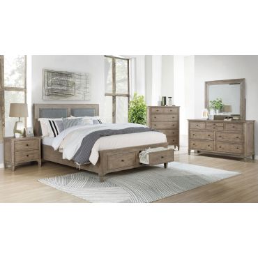 Enrico Wire Brushed Finish Bed Storage 