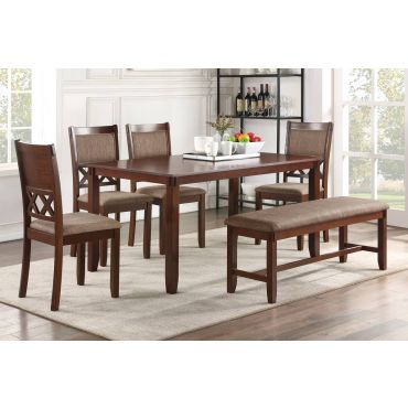 Erica Espresso 6-Piece Dining Table Set