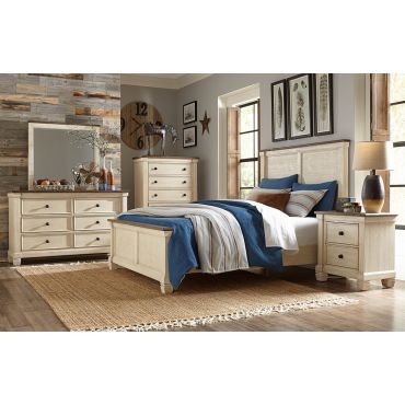 Erlend Antique White Transitional Bedroom Set