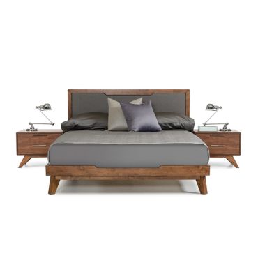 Erminio Rustic Walnut Finish Bed