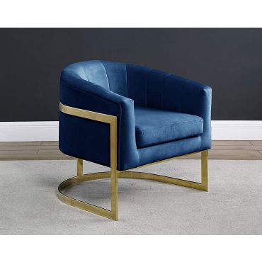 Estevao Navy Velvet Accent Chair