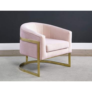 Estevao Light Pink Velvet Accent Chair