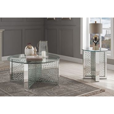 Eternal Mirrored Coffee Table Crystal Accented