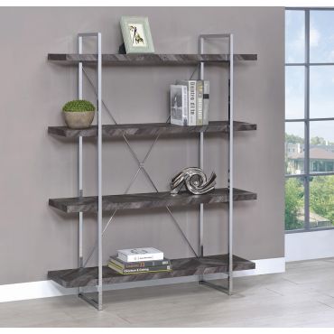 Evelin Bookcase Display Grey Finish