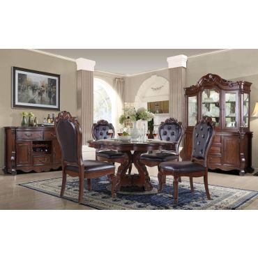 Evelyn Traditional Round Dining Table Set