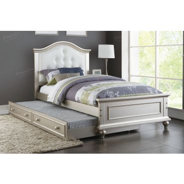 Farell Silver Finish Twin Bed