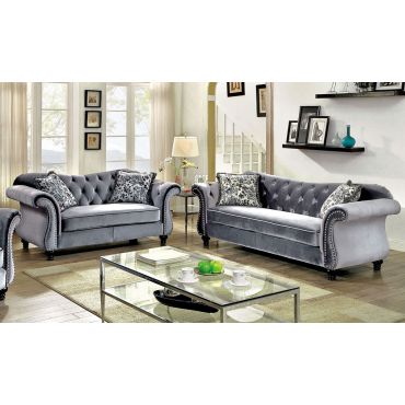 Faris Grey Fabric Living Room