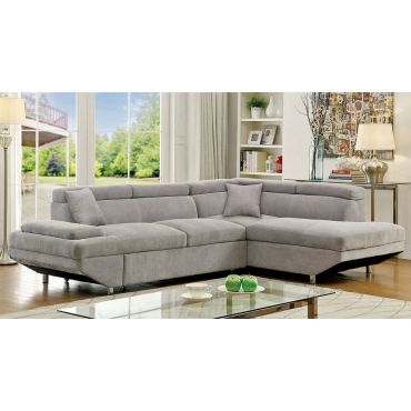 Favian Grey Fabric Sectional Sleeper