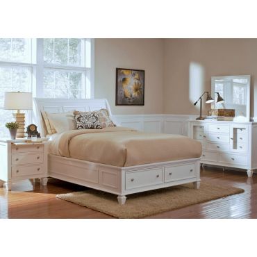 Fawn White Bed With Storage Drawers