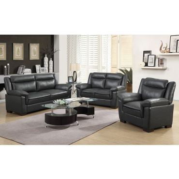 Felipe Casual Living Room Grey Leather