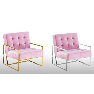 Fenton Blush Velvet Accent Chair