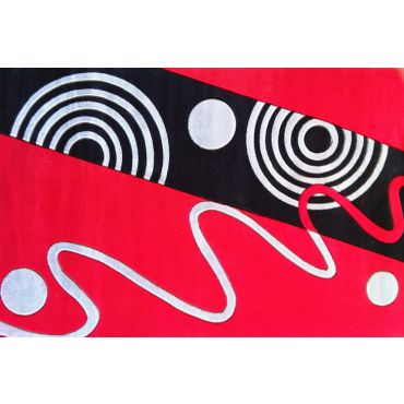 Geo M 126 Red Rectangular Rug