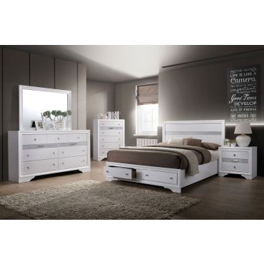 Filipo White Bed With Storage Drawers