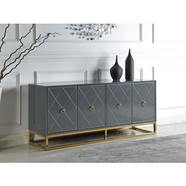 Fitz Grey Buffet With Gold Accents