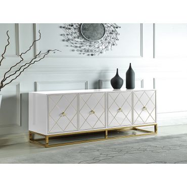 Fitz White Modern Buffet Cabinet