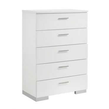 Floren White Lacquer Finish Chest