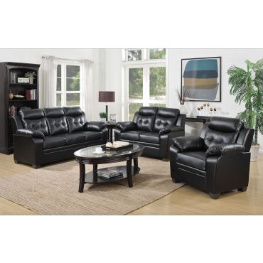 Freedom Black Leather Casual Sofa