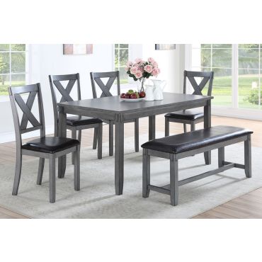 Galina Rustic Grey Dining Table Set