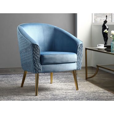 Garrey Blue Velvet Accent Chair