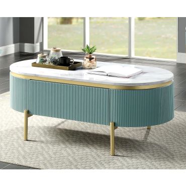 Georgio Teal Finish Storage Coffee Table