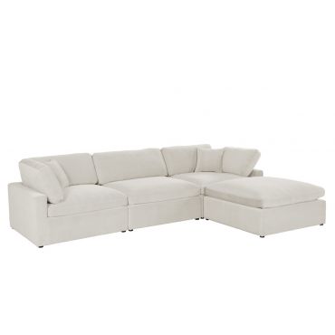 Giza Ivory Velvet Modular Sectional Set