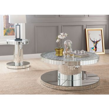 Glasco Mirrored Round Coffee Table