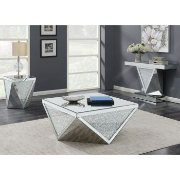 Glimmer Mirrored Coffee Table With Crystals