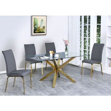 Goldies Gold Finish Dining Table Set