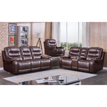 Grady Power Recliner Sofa Brown Leather