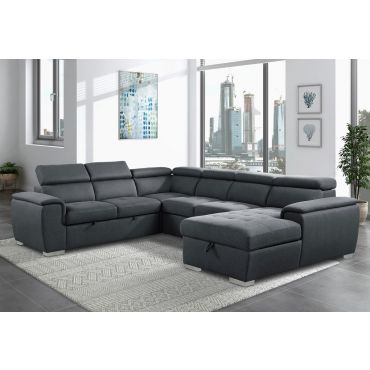 Griswold Dark Grey Sectional With Sleeper