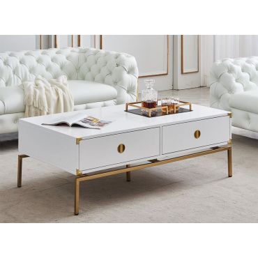 Hagelin White Lacquer Storage Coffee Table