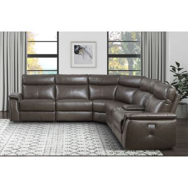 Hagen Top Grain Leather Power Recliner Sectional