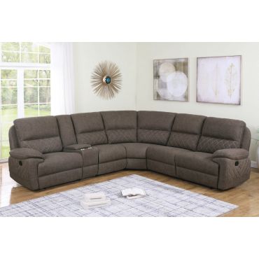 Hankins Suede Fabric Sectional Recliner