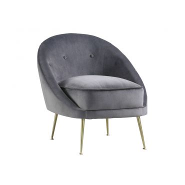 Harlow Grey Velvet Accent Chair